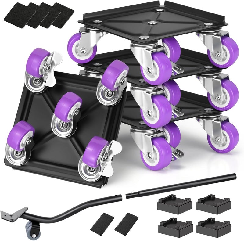 SGIP Heavy Duty Furniture Movers with Wheels, Carbon Steel Furniture Moving Dollies Wheels Casters Rollers, Lift and Wheel Combo Furniture Movers, Furniture Sliders Lifter, Max Load 2000 LB (5.3 x 5.3 IN) - Image 1